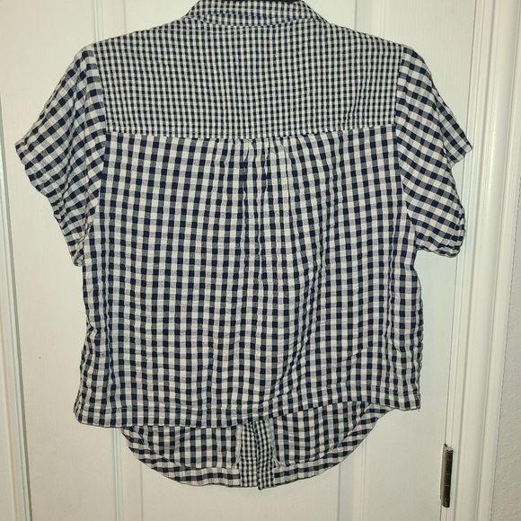 Maeve Anthropologie Gingham button down Top size 4 - Picture 6 of 7